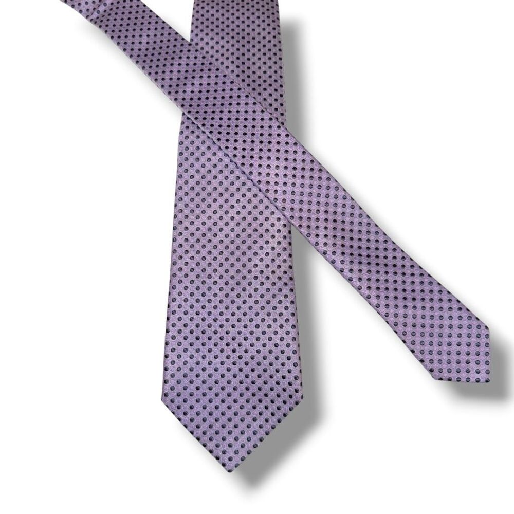 Armani Collezioni Purple Polkadot Handmade in Italy Silk Tie